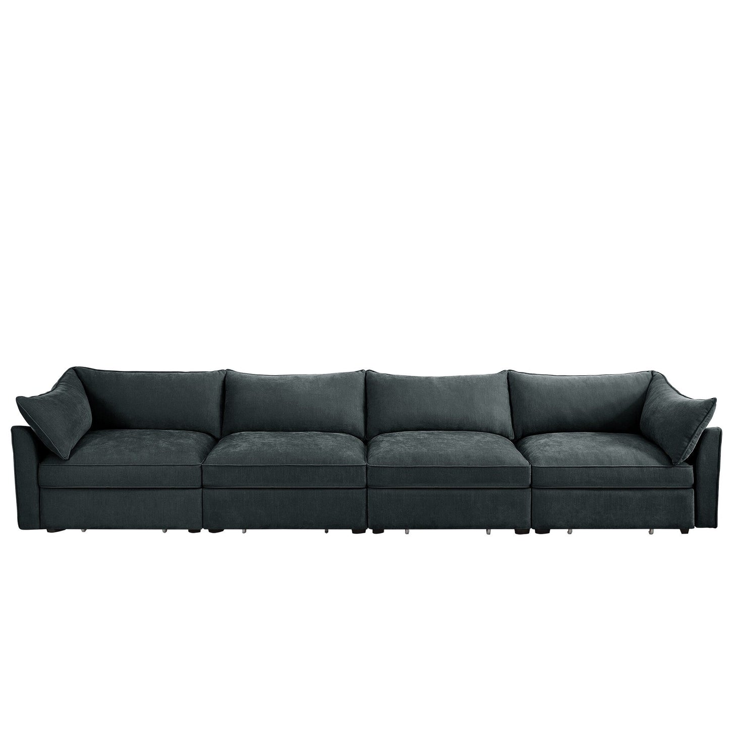 Canapé 4 places très large et profond avec tiroir de rangement coulissant sous chaque siège