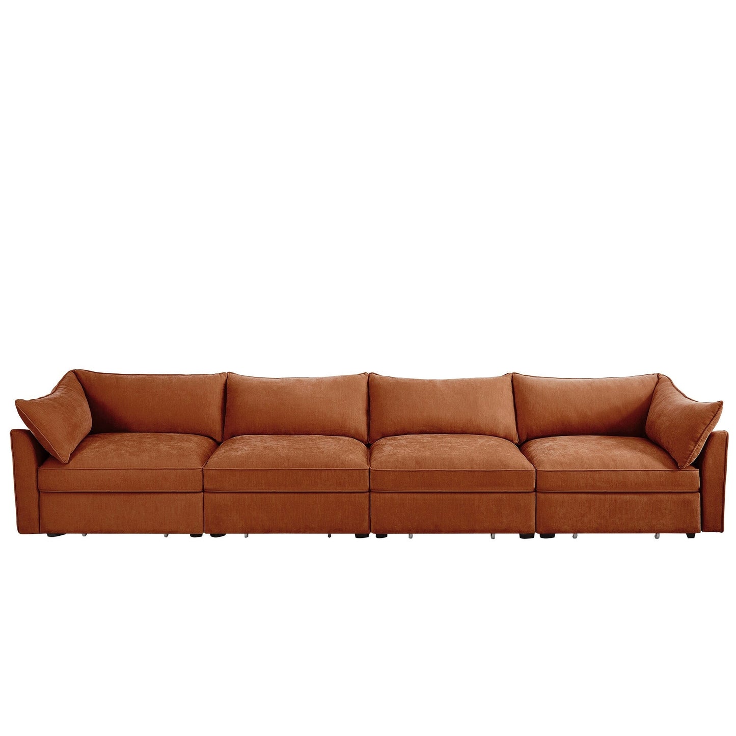 Canapé 4 places très large et profond avec tiroir de rangement coulissant sous chaque siège