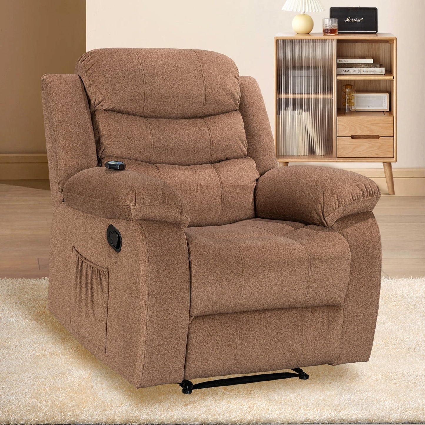 Fauteuil inclinable chauffant et massant manuel super doux