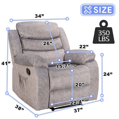 Fauteuil inclinable chauffant et massant manuel super doux