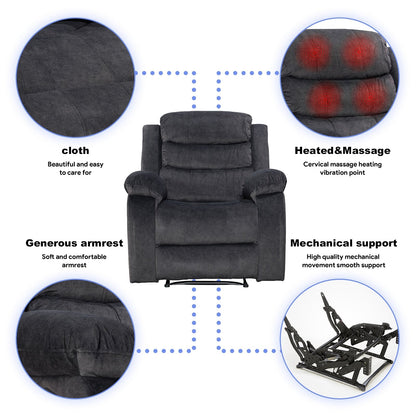 Fauteuil inclinable chauffant et massant manuel super doux