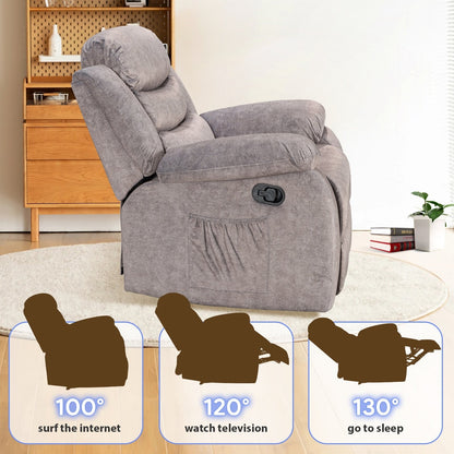 Fauteuil inclinable chauffant et massant manuel super doux