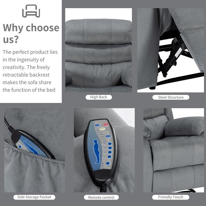 Fauteuil inclinable chauffant et massant manuel super doux