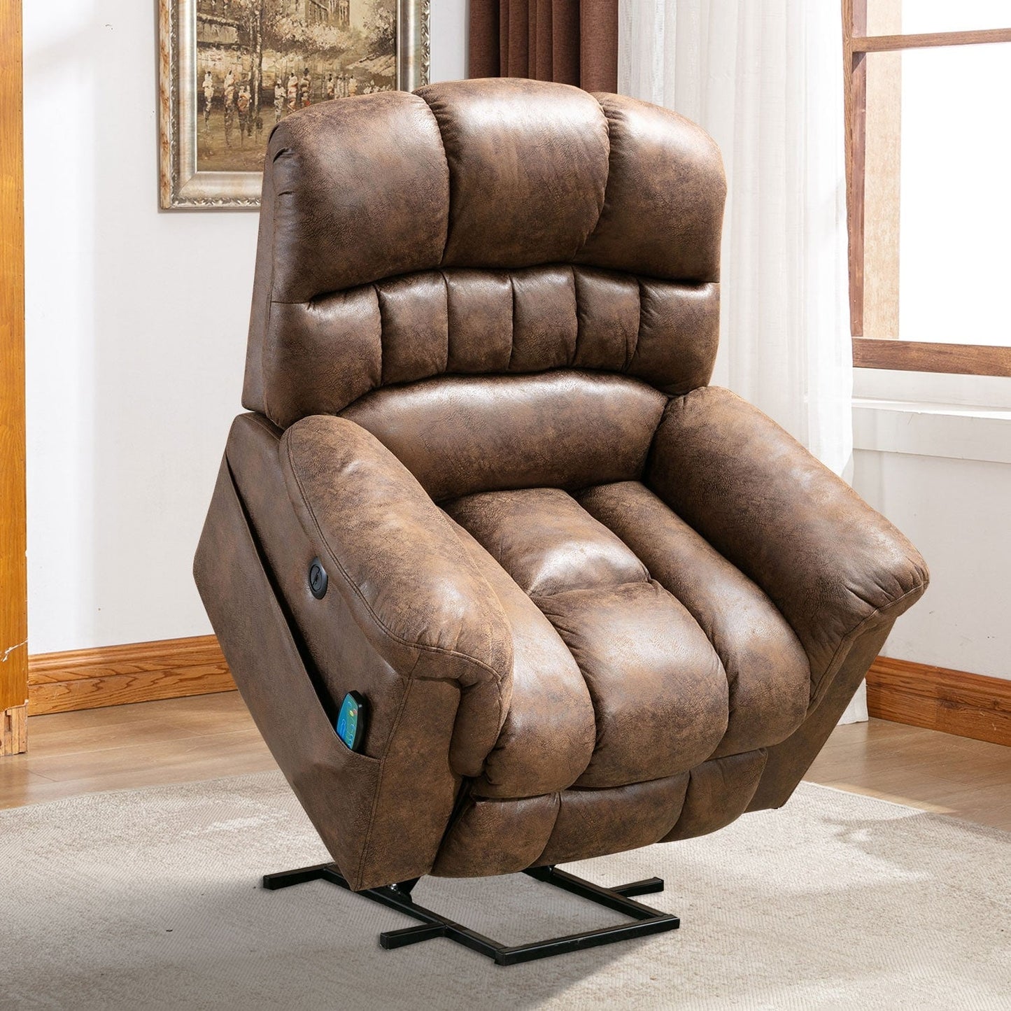 Fauteuil inclinable électrique surdimensionné de 42 po de large avec massage et chauffage