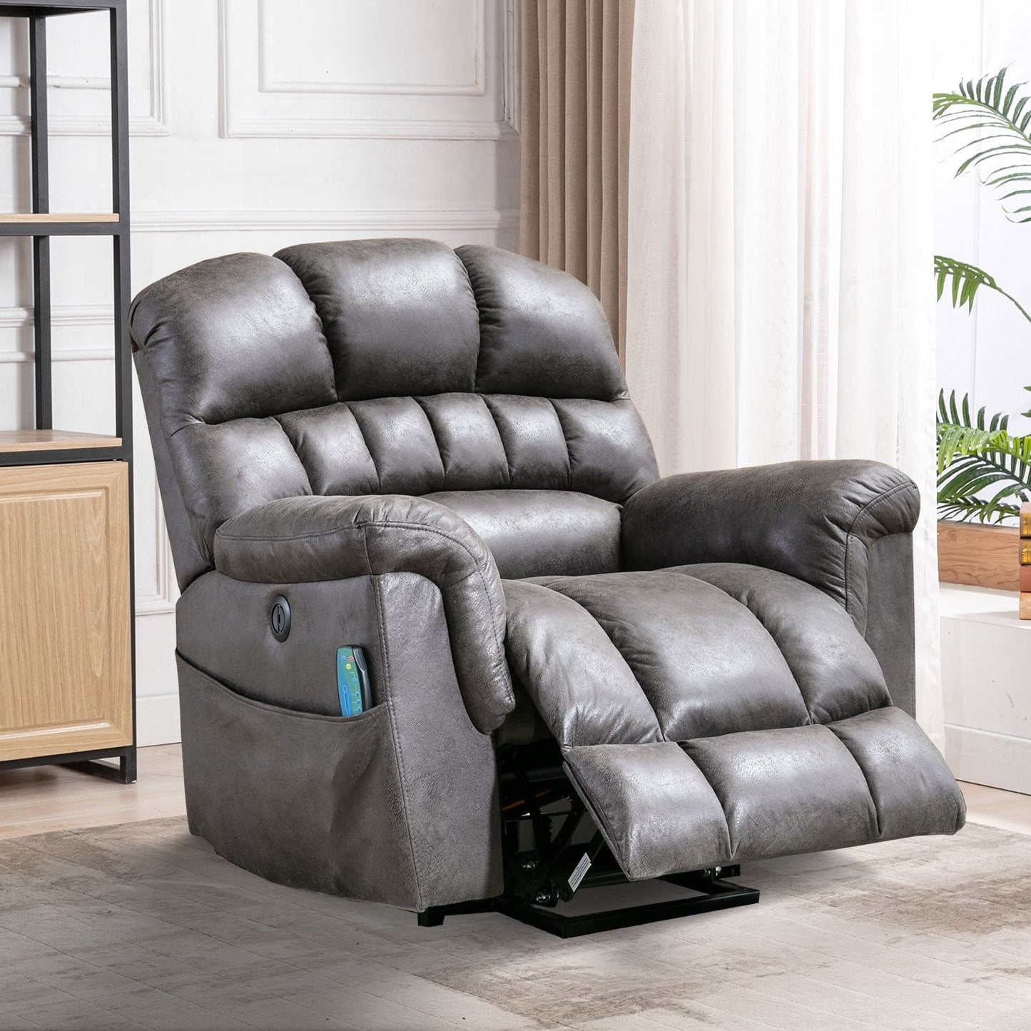 Fauteuil inclinable électrique surdimensionné de 42 po de large avec massage et chauffage