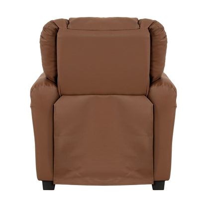 Fauteuil inclinable en PVC pour enfants avec fonction d'inclinaison par poussée, porte-gobelet et repose-pieds confortable