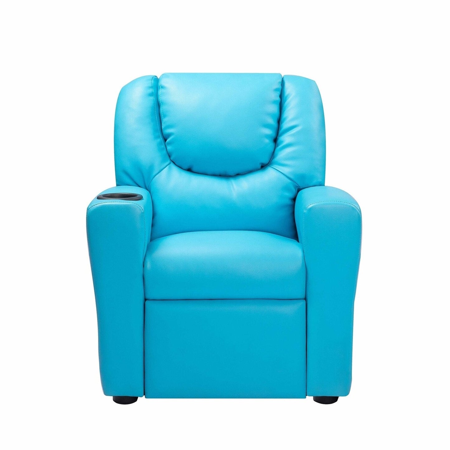 Fauteuil inclinable en PVC pour enfants avec fonction d'inclinaison par poussée, porte-gobelet et repose-pieds confortable