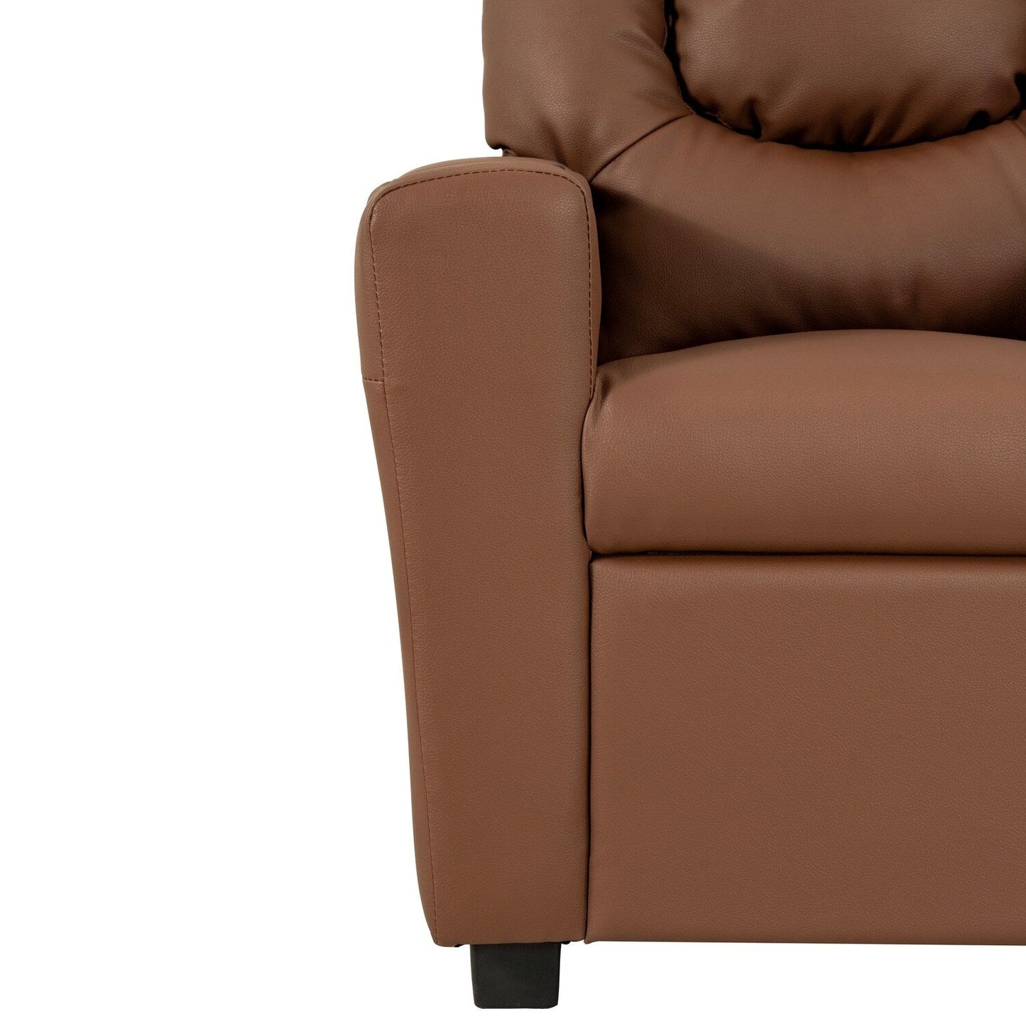 Fauteuil inclinable en PVC pour enfants avec fonction d'inclinaison par poussée, porte-gobelet et repose-pieds confortable