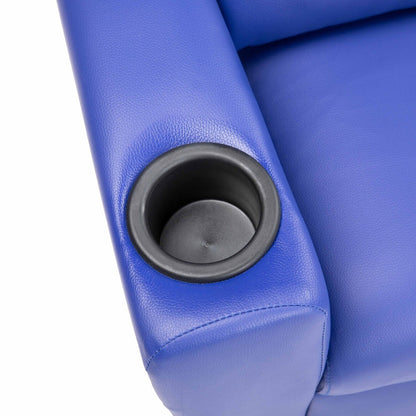 Fauteuil inclinable en PVC pour enfants avec fonction d'inclinaison par poussée, porte-gobelet et repose-pieds confortable