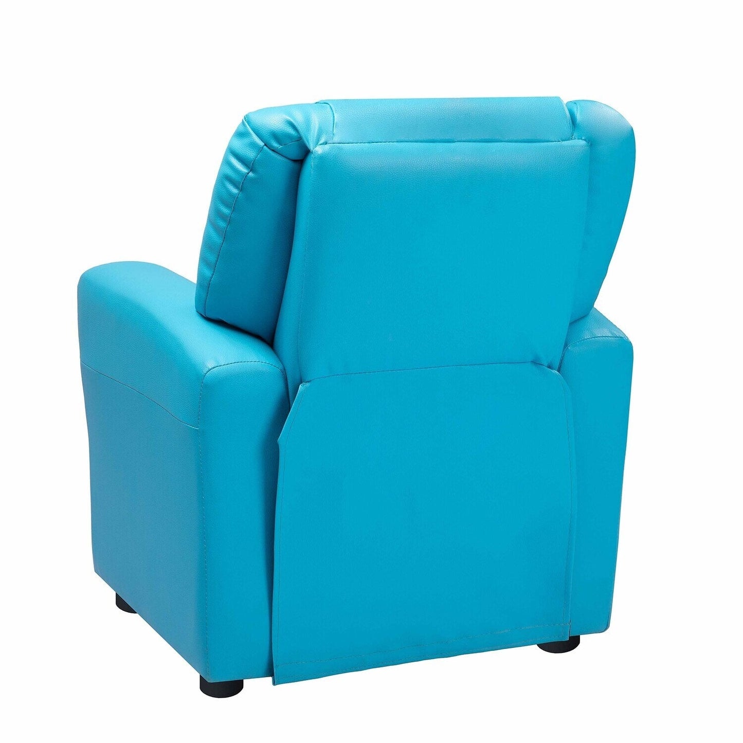Fauteuil inclinable en PVC pour enfants avec fonction d'inclinaison par poussée, porte-gobelet et repose-pieds confortable