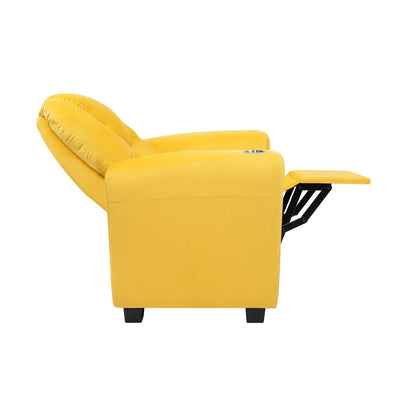 Fauteuil inclinable en PVC pour enfants avec fonction d'inclinaison par poussée, porte-gobelet et repose-pieds confortable