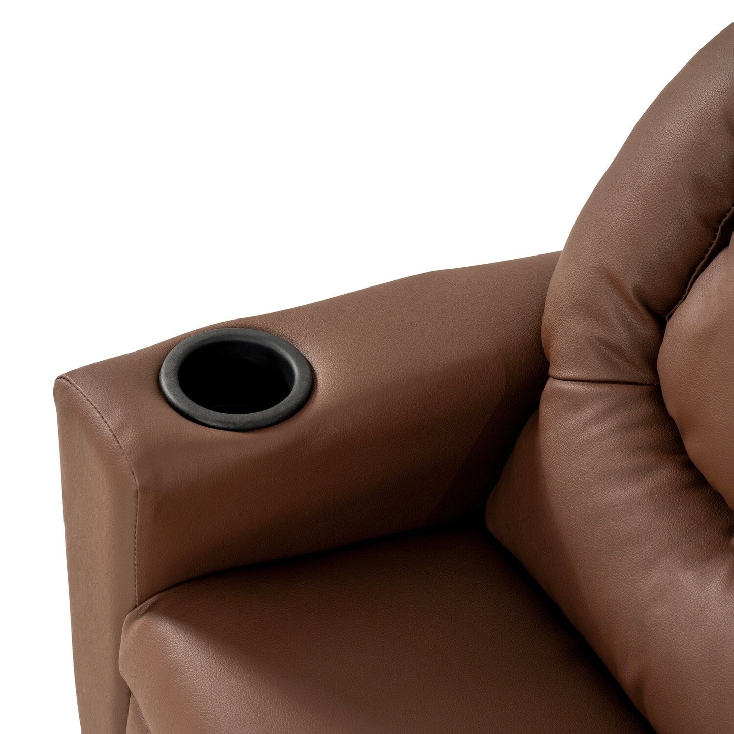 Fauteuil inclinable en PVC pour enfants avec fonction d'inclinaison par poussée, porte-gobelet et repose-pieds confortable