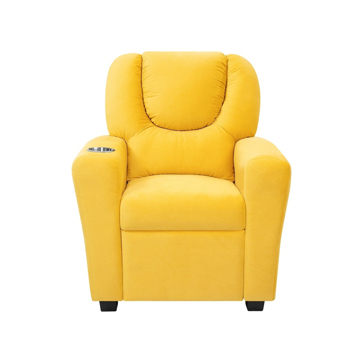 Fauteuil inclinable en PVC pour enfants avec fonction d'inclinaison par poussée, porte-gobelet et repose-pieds confortable