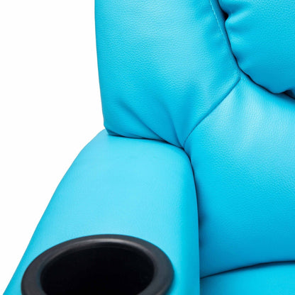 Fauteuil inclinable en PVC pour enfants avec fonction d'inclinaison par poussée, porte-gobelet et repose-pieds confortable
