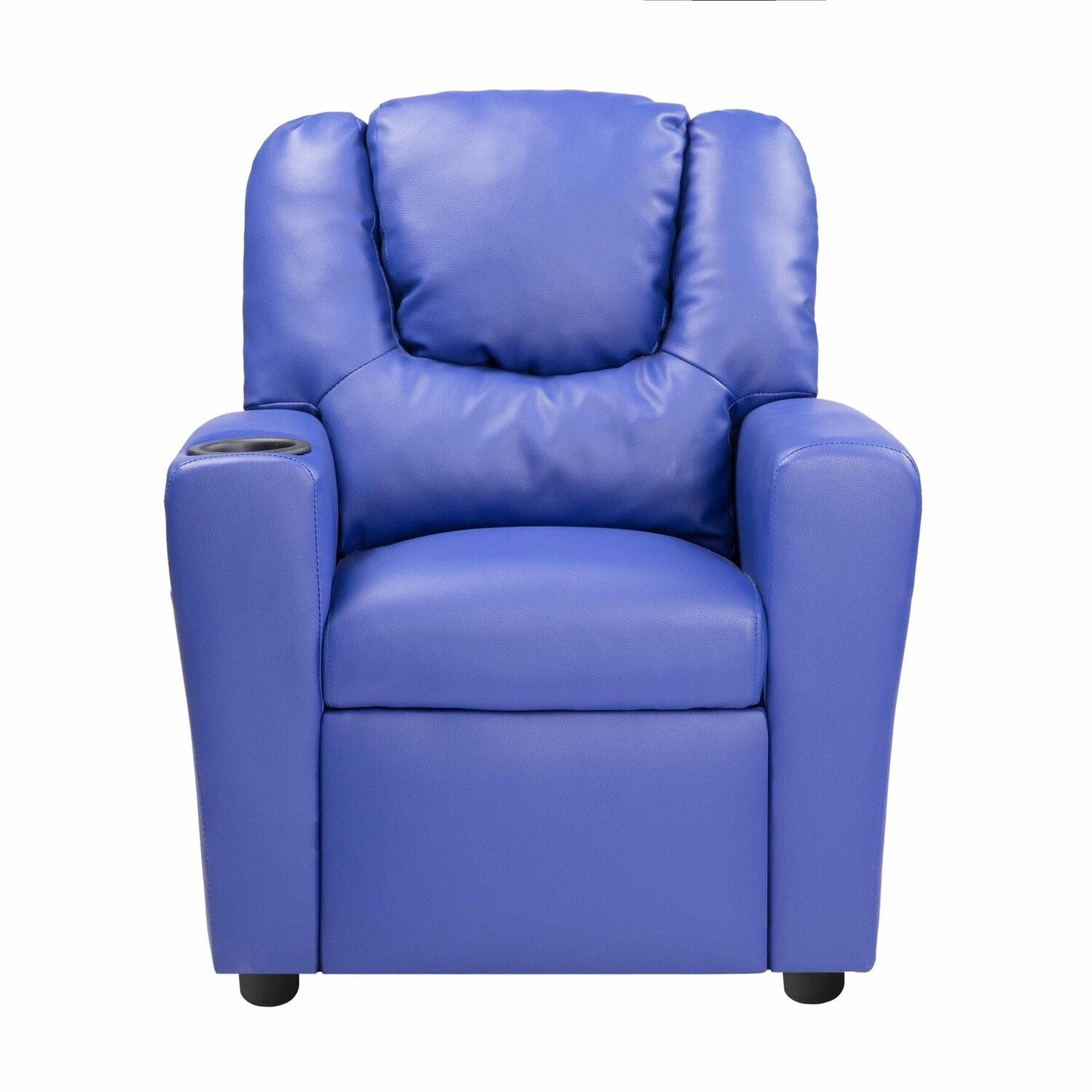 Fauteuil inclinable en PVC pour enfants avec fonction d'inclinaison par poussée, porte-gobelet et repose-pieds confortable