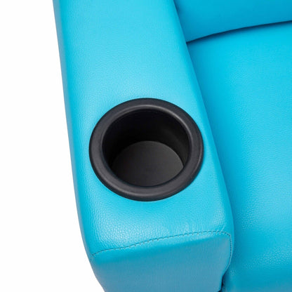 Fauteuil inclinable en PVC pour enfants avec fonction d'inclinaison par poussée, porte-gobelet et repose-pieds confortable