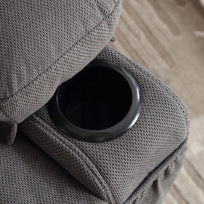 Fauteuil massant chauffant et pivotant, avec port USB et 2 porte-gobelets dans les poches latérales