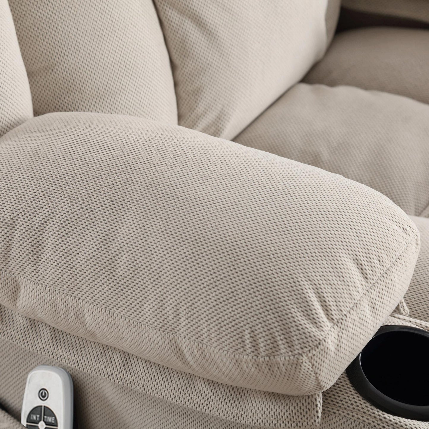 Fauteuil massant chauffant et pivotant, avec port USB et 2 porte-gobelets dans les poches latérales