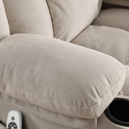 Fauteuil massant chauffant et pivotant, avec port USB et 2 porte-gobelets dans les poches latérales