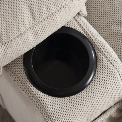 Fauteuil massant chauffant et pivotant, avec port USB et 2 porte-gobelets dans les poches latérales