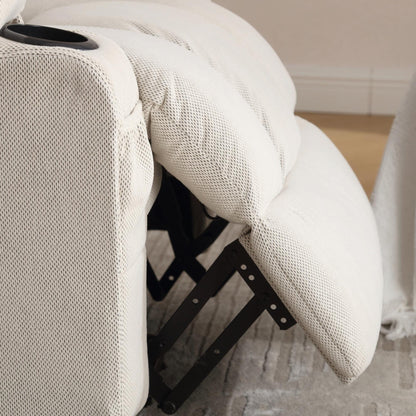 Fauteuil massant chauffant et pivotant, avec port USB et 2 porte-gobelets dans les poches latérales
