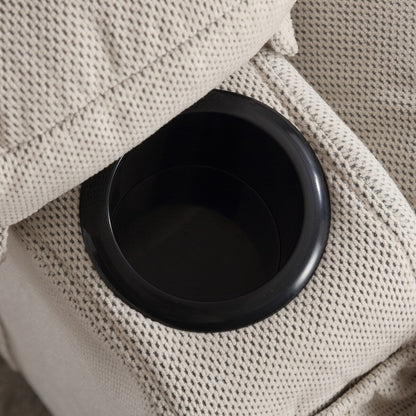 Fauteuil de massage chauffant pivotant, avec port USB et 2 porte-gobelets dans les poches latérales, Package A+B (BEIGE)