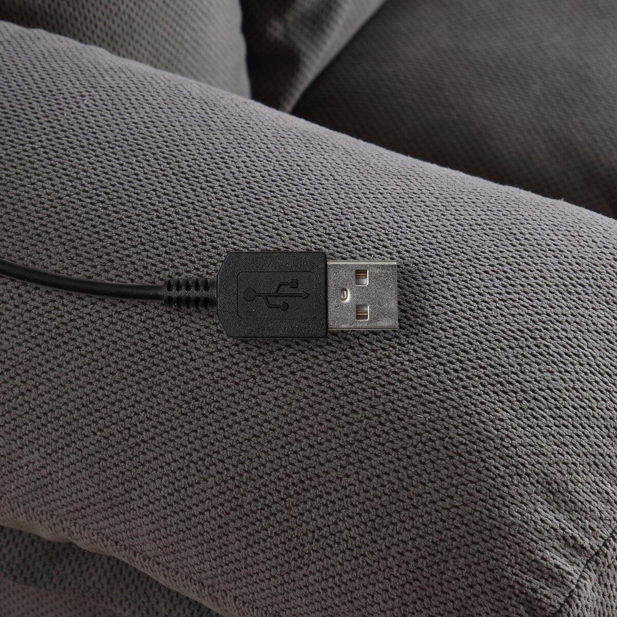 Fauteuil de massage chauffant pivotant, avec port USB et 2 porte-gobelets dans les poches latérales, Package A+B (BEIGE)