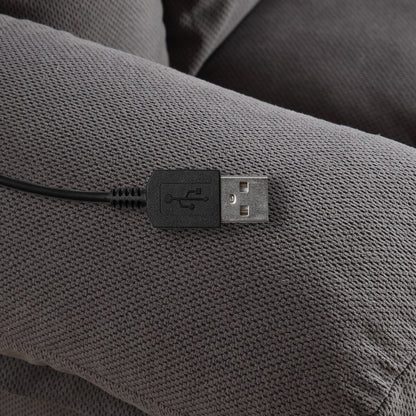 Fauteuil de massage chauffant pivotant, avec port USB et 2 porte-gobelets dans les poches latérales, Package A+B (BEIGE)