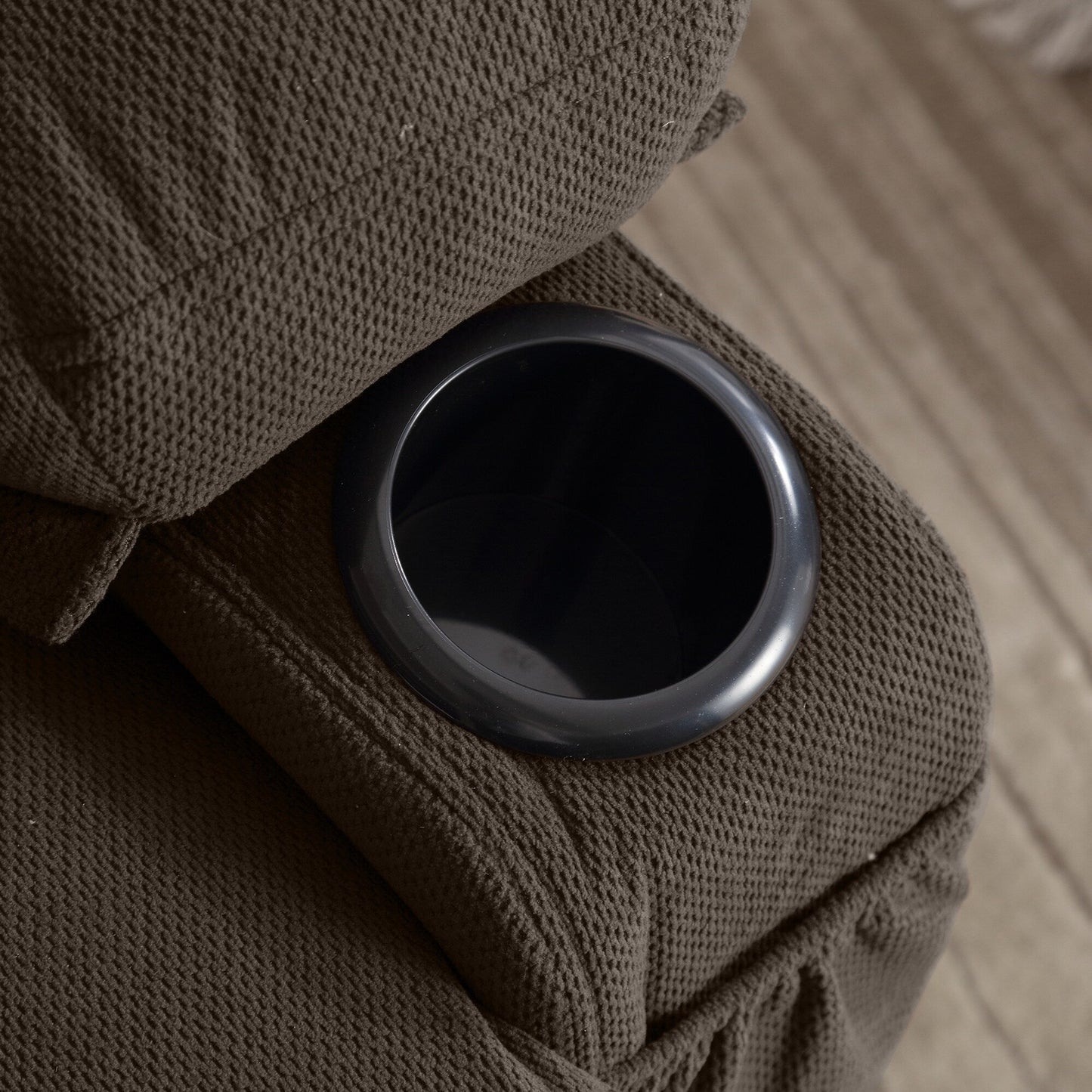 Canapé massant inclinable et chauffant, avec port USB et 2 porte-gobelets dans les poches latérales