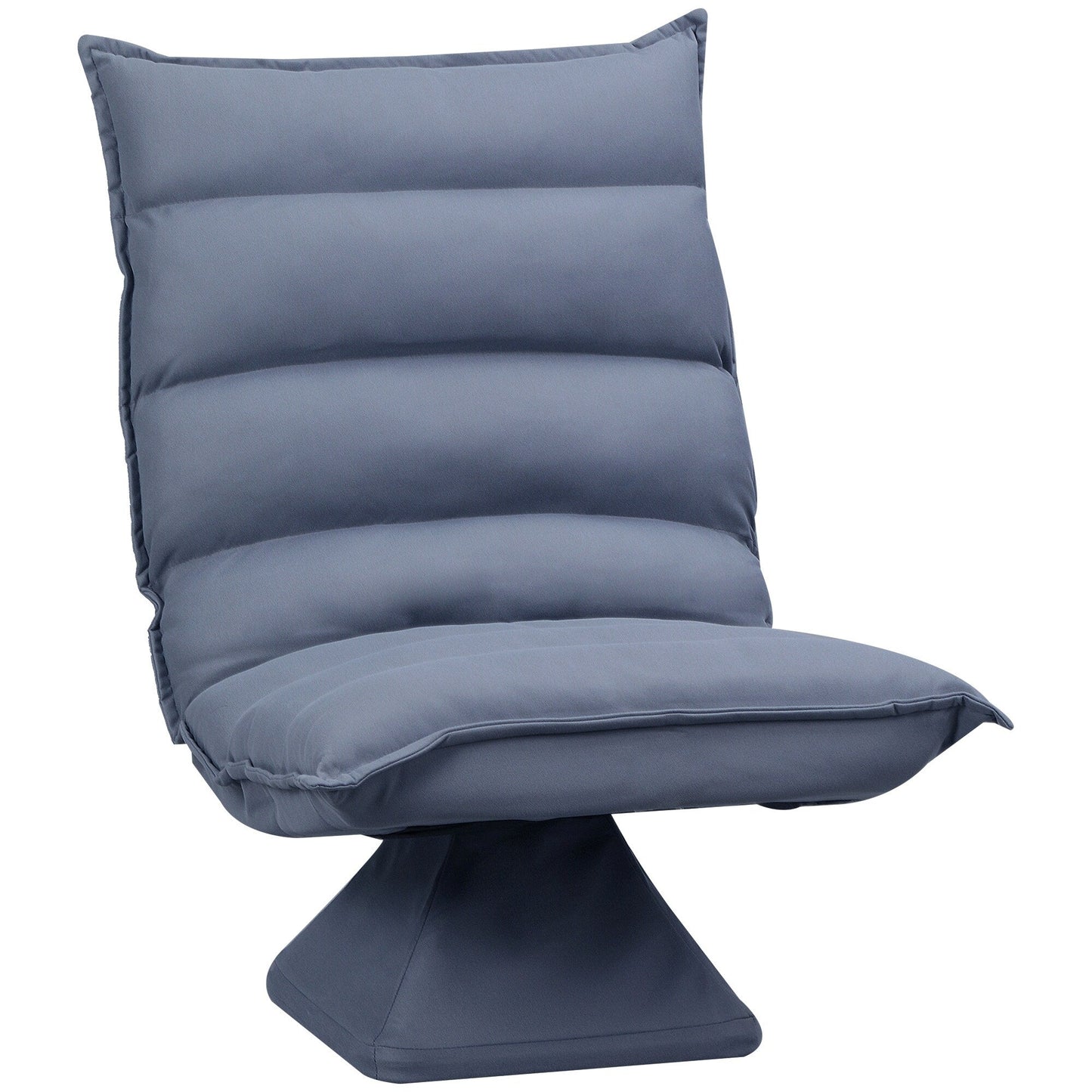 Fauteuil de sol pivotant, fauteuil inclinable à dossier capitonné, fauteuil de jeu en microfibre, fauteuil de salon sans accoudoirs avec dossier réglable