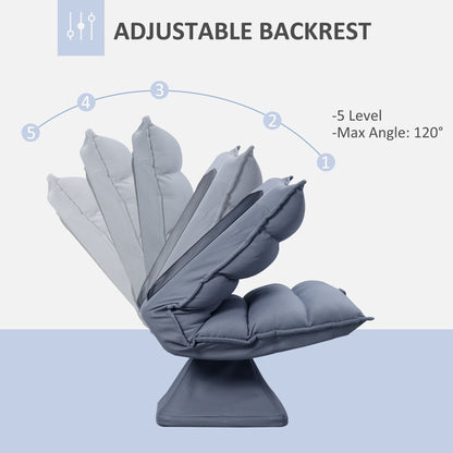 Fauteuil de sol pivotant, fauteuil inclinable à dossier capitonné, fauteuil de jeu en microfibre, fauteuil de salon sans accoudoirs avec dossier réglable