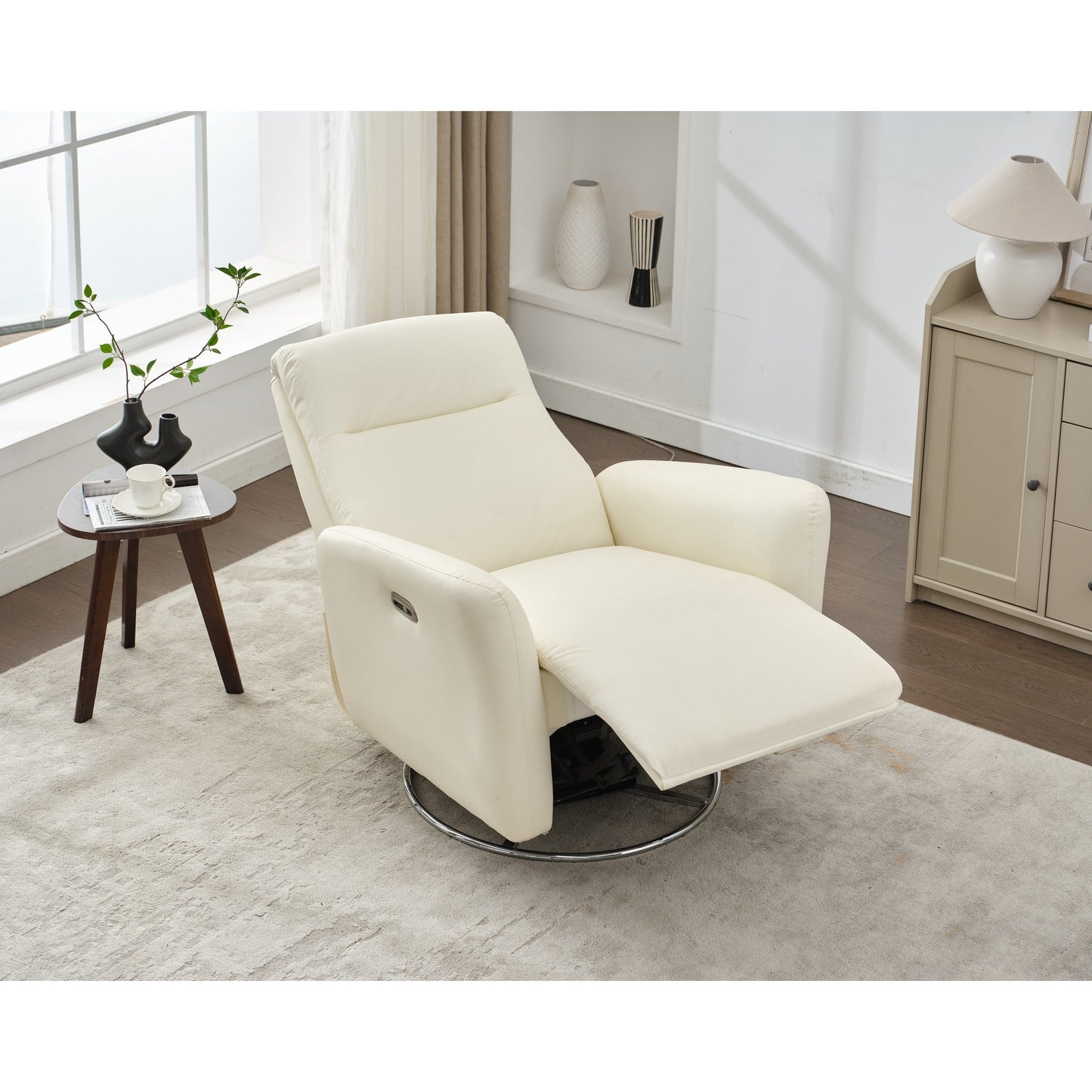 Fauteuil inclinable pivotant et électrique, fauteuil à bascule, chaise de chambre d'enfant avec bouton électrique pour salon et chambre à coucher