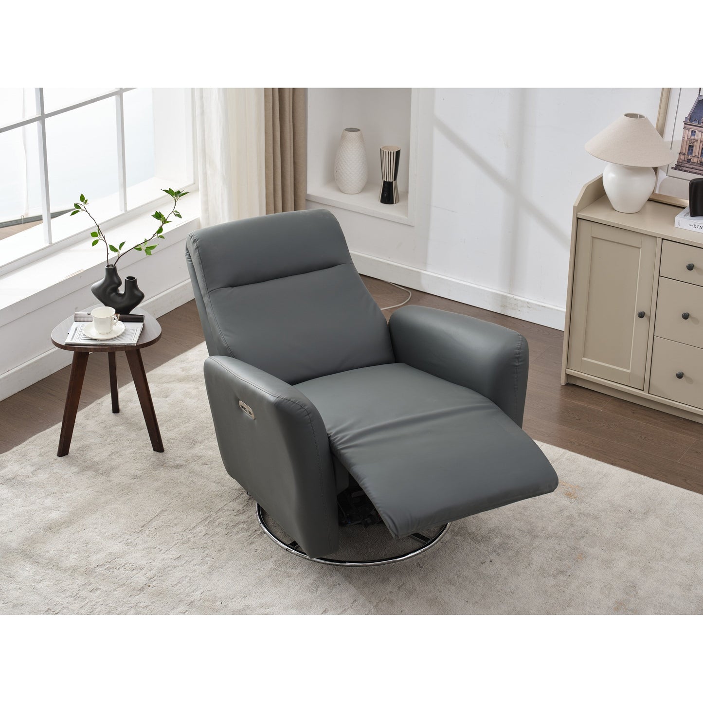 Fauteuil inclinable pivotant et électrique, fauteuil à bascule, chaise de chambre d'enfant avec bouton électrique pour salon et chambre à coucher