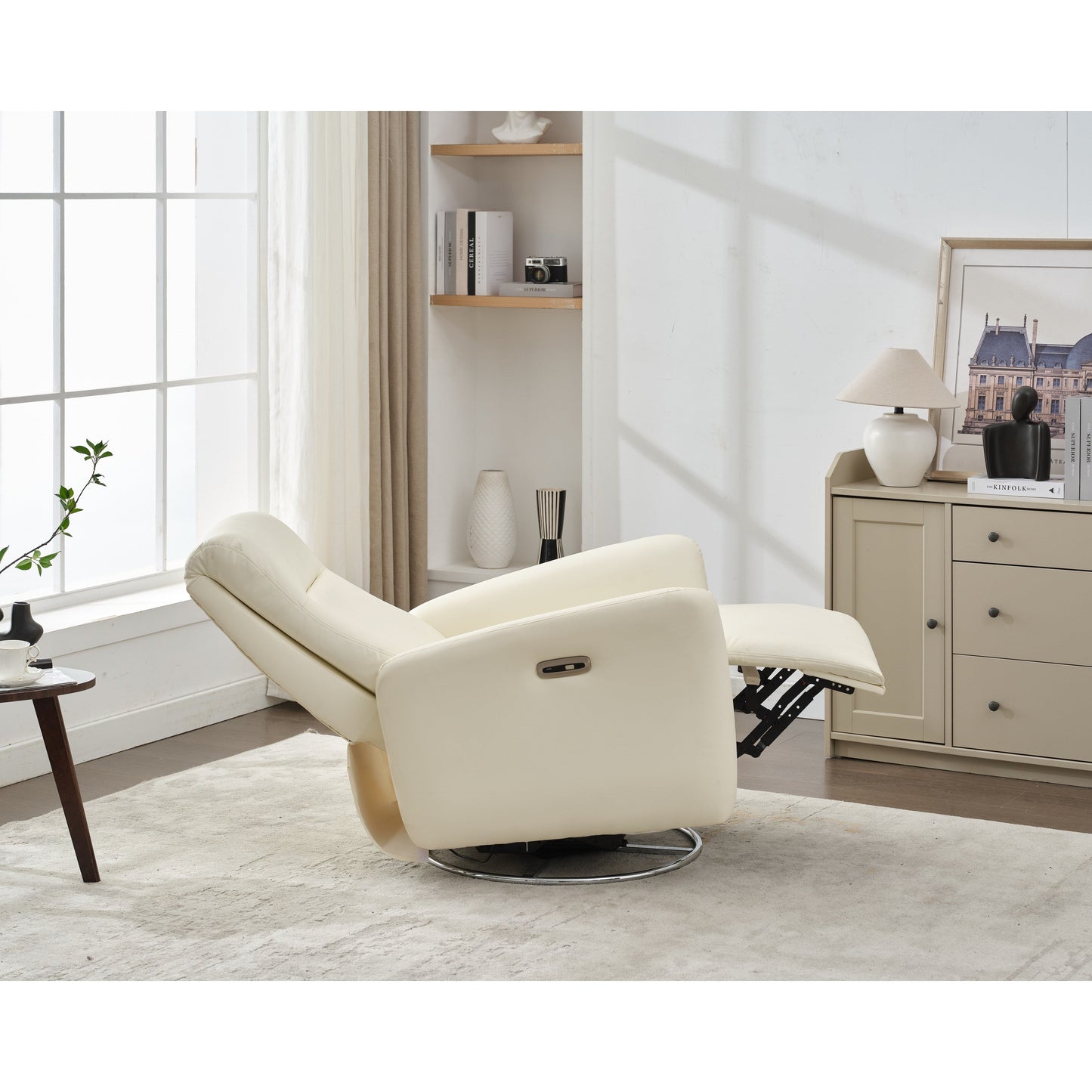 Fauteuil inclinable pivotant et électrique, fauteuil à bascule, chaise de chambre d'enfant avec bouton électrique pour salon et chambre à coucher