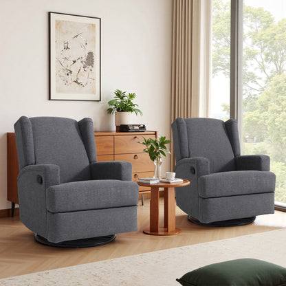 Ensemble de 2 fauteuils inclinables pivotants et à bascule pour chambre d'enfant