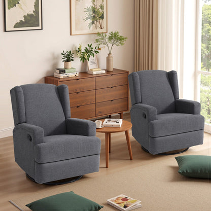 Ensemble de 2 fauteuils inclinables pivotants et à bascule pour chambre d'enfant