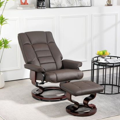 Fauteuil inclinable pivotant et pouf