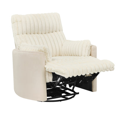 Fauteuil inclinable pivotant avec rotation à 360°, inclinaison manuelle et accoudoirs moelleux