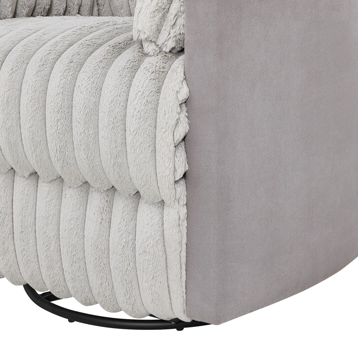 Fauteuil inclinable pivotant avec rotation à 360°, inclinaison manuelle et accoudoirs moelleux