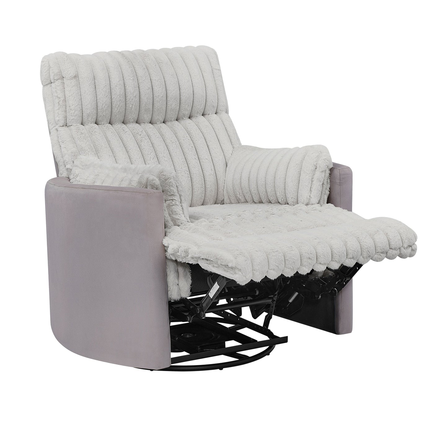 Fauteuil inclinable pivotant avec rotation à 360°, inclinaison manuelle et accoudoirs moelleux