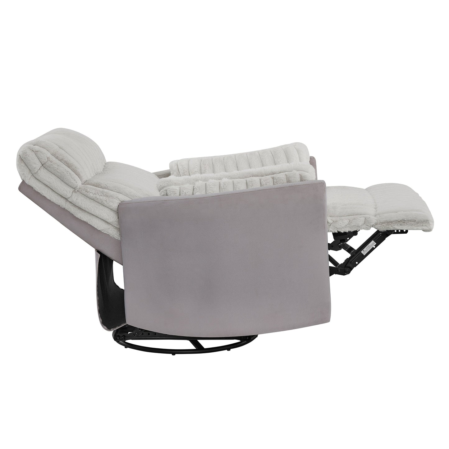 Fauteuil inclinable pivotant avec rotation à 360°, inclinaison manuelle et accoudoirs moelleux