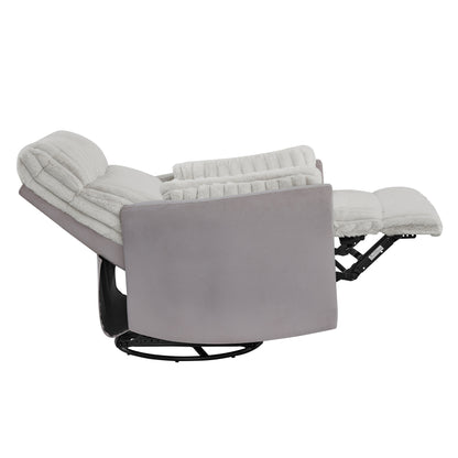 Fauteuil inclinable pivotant avec rotation à 360°, inclinaison manuelle et accoudoirs moelleux