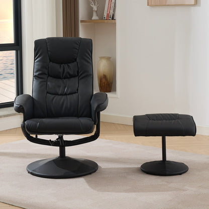 Fauteuil inclinable pivotant avec repose-pieds, siège chauffant, massage par vibrations à 5 points et dossier réglable à 140°