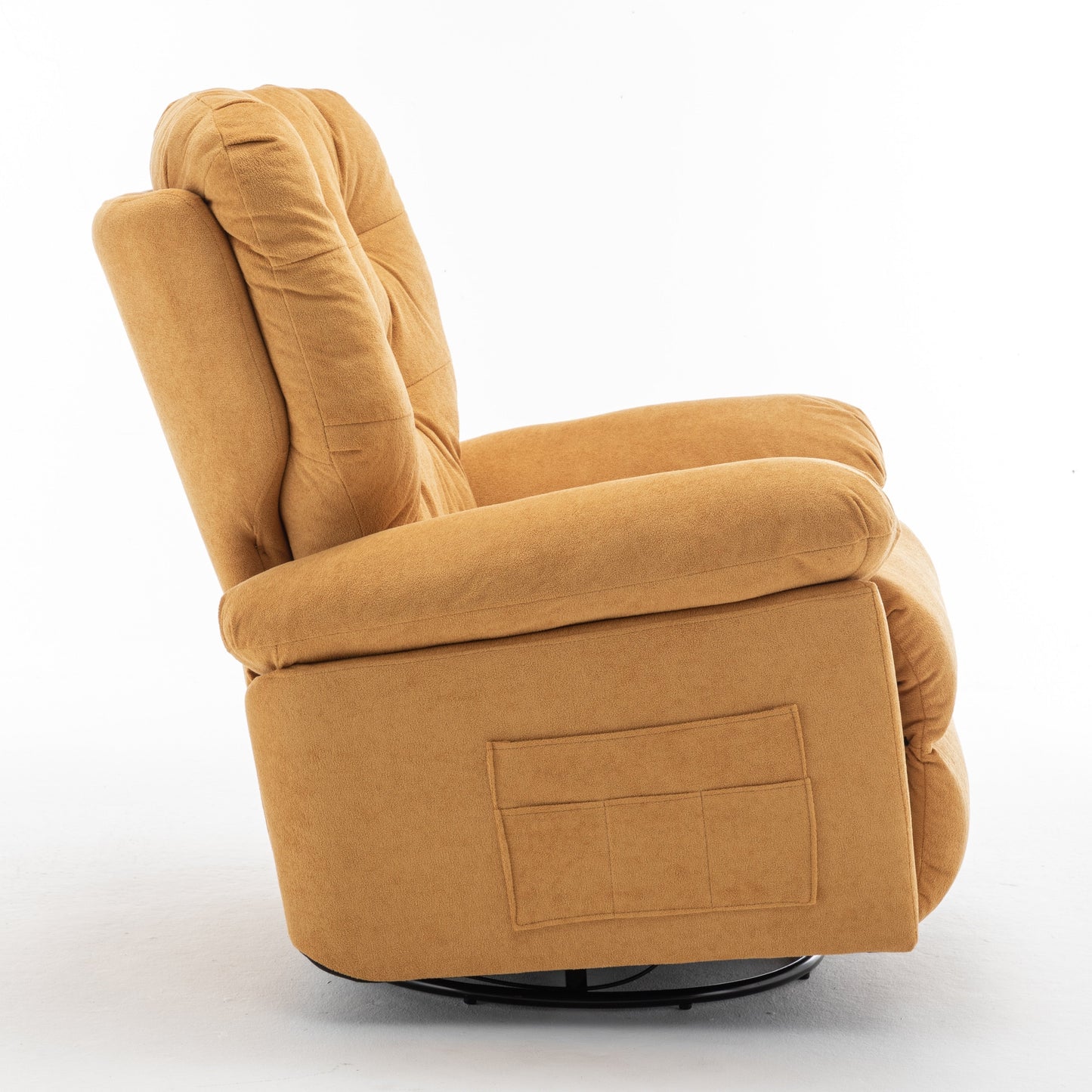 Fauteuil inclinable pivotant avec rembourrage en polaire synthétique douce, confort généreux, fonction planeur, poche latérale, dossier réglable