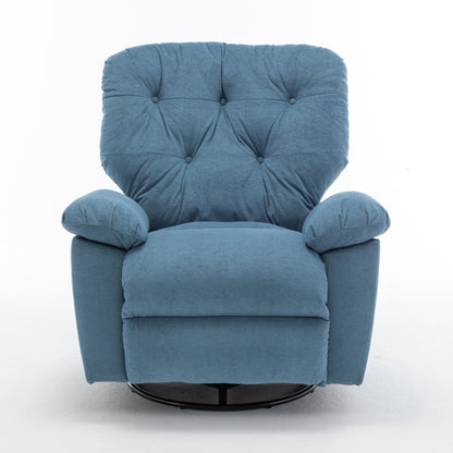Fauteuil inclinable pivotant avec rembourrage en polaire synthétique douce, confort généreux, fonction planeur, poche latérale, dossier réglable