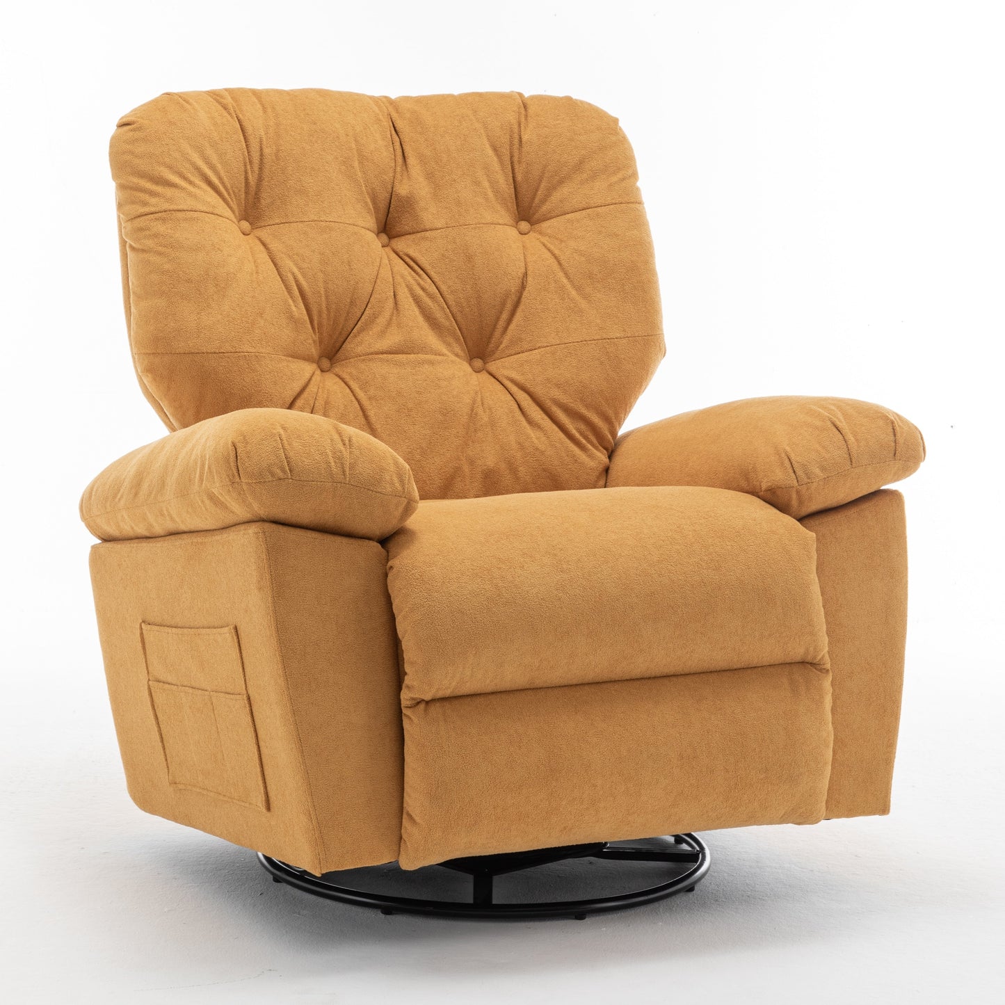 Fauteuil inclinable pivotant avec rembourrage en polaire synthétique douce, confort généreux, fonction planeur, poche latérale, dossier réglable