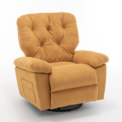 Fauteuil inclinable pivotant avec rembourrage en polaire synthétique douce, confort généreux, fonction planeur, poche latérale, dossier réglable