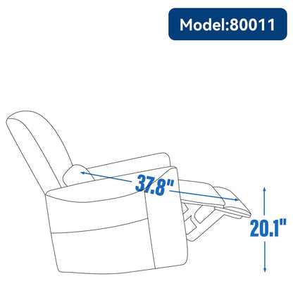 Fauteuil inclinable pivotant, fauteuil inclinable à bascule électrique avec ports USB et Type-C, canapé simple de salon, fauteuil à bascule planeur pour chambre d'enfant