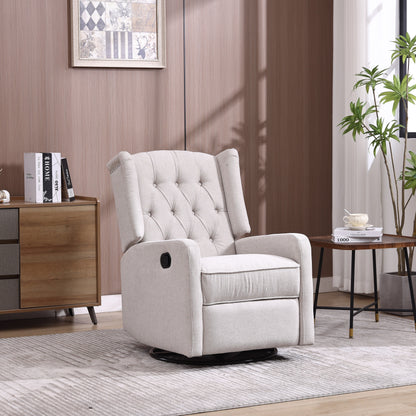 Fauteuil inclinable pivotant avec repose-pieds, mouvement coulissant et design ergonomique