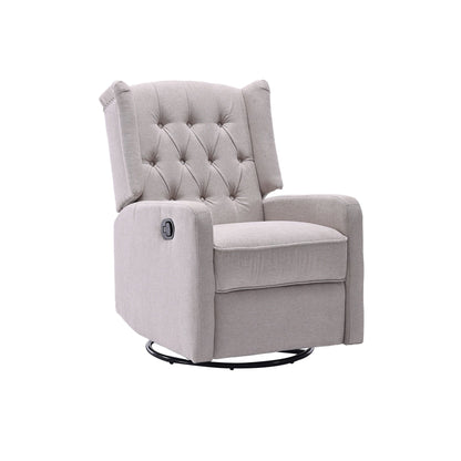 Fauteuil inclinable pivotant avec repose-pieds, mouvement coulissant et design ergonomique